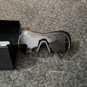 Givenchy GV40098U Night Bird mask-style sunglasses in black acetate.